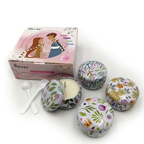 Massage Candles scented Candles Gift set for lovers,essential oil (four different flavors/Pack) for Moisturizing Skin & Stress relief,Massage Relaxing Travel Tin Aromatherapy Candles 4 Pack
