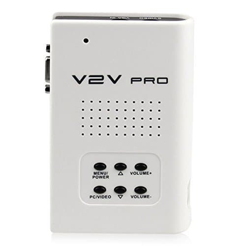 Jrelecs® V2V Pro Video to VGA OSD Monitor Converter Video Switcher - White