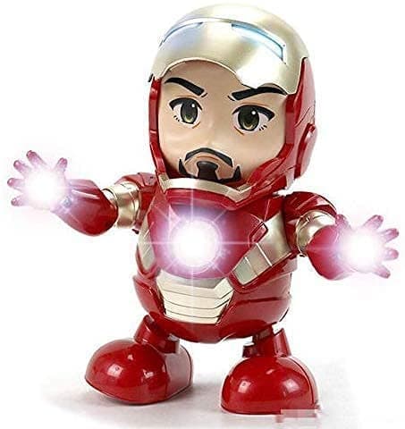 LUCHILA Dancing Iron Man Dance Hero Toys Dancing Robot with Light Music Dancing Action Figure w/ Openable Iron Man Mask , Lights & Music Interactive Toy for Boy Girls Kids Children Gift (Iron Man)