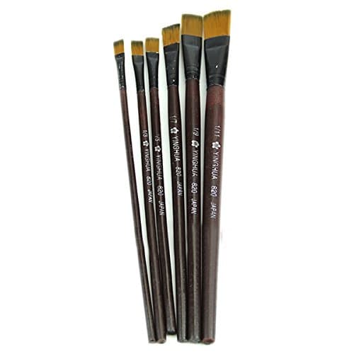 Paint Brushes - YINGHUA Art Artist Supplies 6 Brown Nylon Paint Brushes