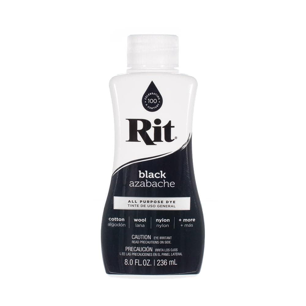 Craft County Rit Dye – 8 Oz. Liquid Fabric Dye for Clothing, Décor, and Crafts, Black (RIT-LIQ-BLK-~CC_BM629)