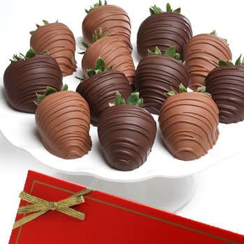 Dark & Milk Classic Belgian Chocolate Strawberries - 6 piece