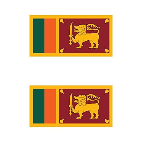 Two Pack Sri Lankan Flag Sticker Decal Self Adhesive Vinyl Sri Lanka LKA LK Made in USA