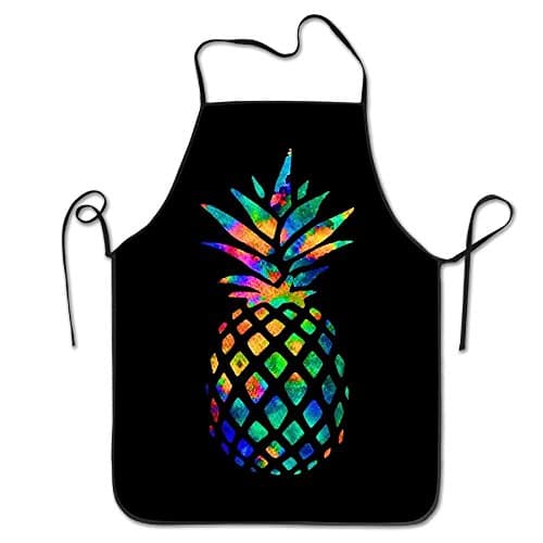 Funny Apron Chef Kitchen Cooking Apron Bib Watercolor Pineapple Grilling Easy Care
