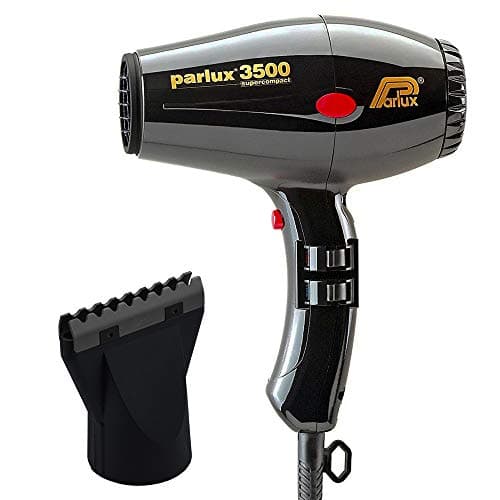Parlux 3500 Super Compact Black Hair Dryer + M Hair Designs Hot Blow Attachment (Bundle) – Lightweight, High-Speed Professional Blow Dryer for Fast Drying & Styling
