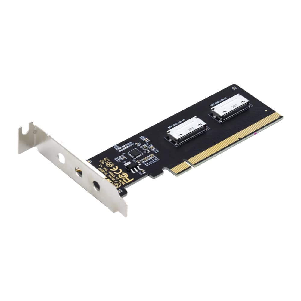 PCIE PCI-Express 16x to Dual Oculink SFF-8612 SFF-8611 8X VROC Adapter for Mainboard SSD Graphics Card