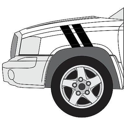 Dodge Dakota Hash Mark Stripes Grand Sport Fender Bar Decals