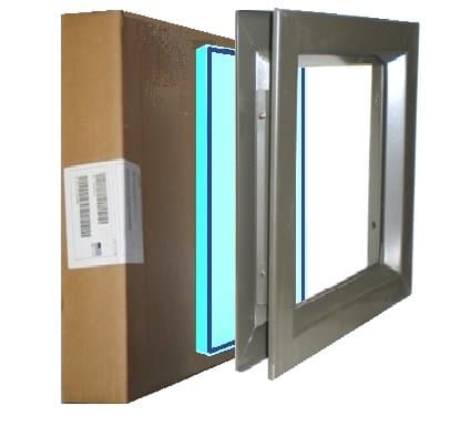 Air Louvers 24"(W) x 24"(H) Door Lite, Complete with Tempered Glass-Glazing, Mineral Bronze Finish