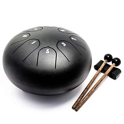 Steel Tongue Drum for Adults, 13 Inch 15 Note Hand Drums with Travel Bag Mallets Music Book, D Major Musical Instruments - Concert Percussion - Sound Healing Gifts (Blue)