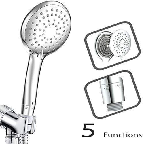 ALTON 5-Function Hand Shower With Face Plat Removable and Flow Adjuster (Chrome)