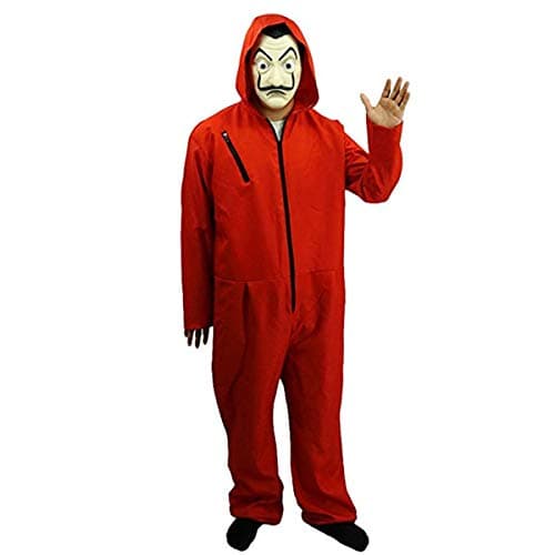 La Casa De Papel Salvador Dali Cosplay Movie Costume Red Coverall Halloween Costume