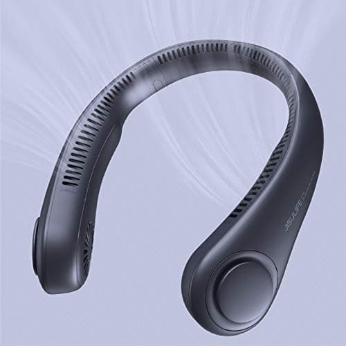 Portable Neck Fan, Hands Free Bladeless Fan, 5 Speeds, 4000 mAh Battery Operated Wearable Personal Fan, Twistable, Rechargeable, Gift for Women Men-Blue