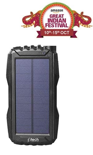 IFITech Solar Charger, Portable 20000mAh Solar Power Bank, Waterproof Solar External Battery Pack with Dual USB Ports and Flashlight for iPhone, iPad, Samsung, Android Phones and More (Black)