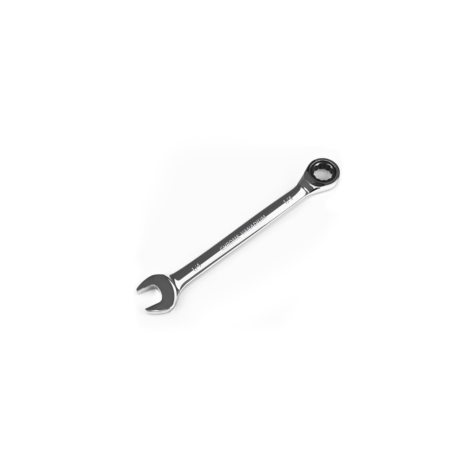 1/4 inch Ratcheting Combination Wrench SAE, Industrial Grade Gear Spanner with 12-Point Design, 72-Tooth Ratchet, Chrome Vanadium Steel