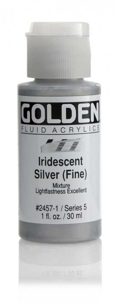 Pro-Art Golden Fluid Acrylic Paint 1 oz.-Iridescent Silver Fine