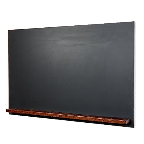 The Original Landscape 30"h x 42"w Unframed magnetic porcelain Chalkboard with clean black edge and Dark Walnut Tray