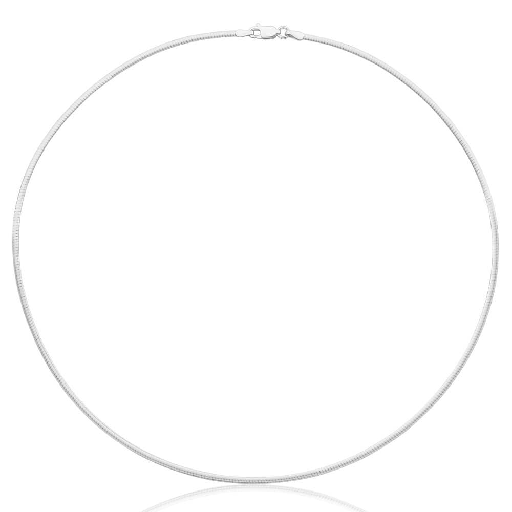 1mm sterling silver 925 Italian Omega chain necklace chocker with spring ring clasp - 12 14 16 18 20 22 24"