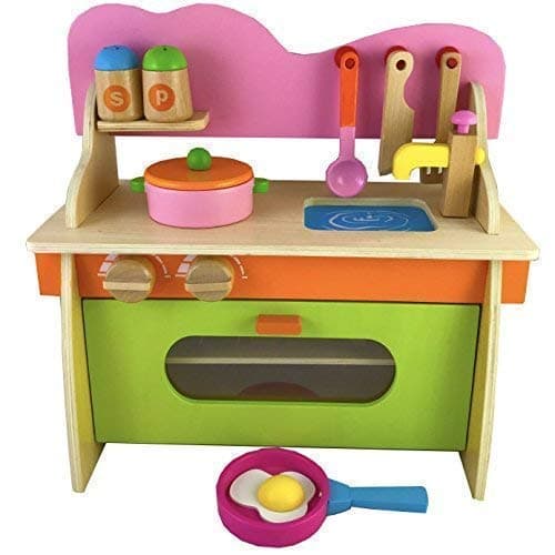 Wooden Toddler Play Kitchen Playset for Children Toy Wooden Educational Pretend