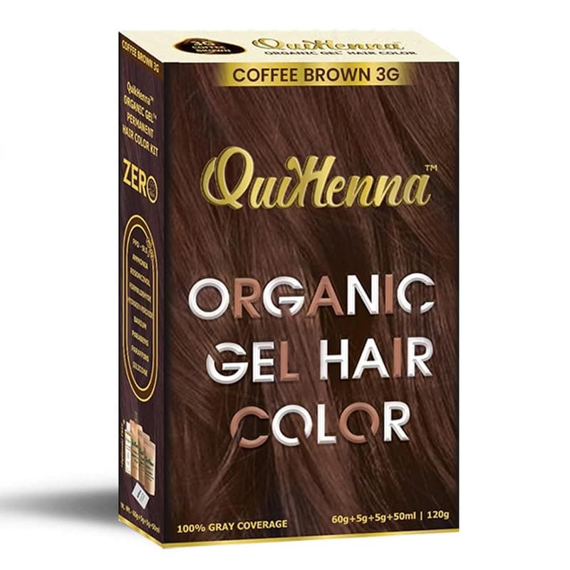 - Organic Hair Colour Gel 3G Coffee Brown - PPD & Ammonia Free Permanent Natural Hair Color, 100% Grey Coverage, Long Lasting Gel Colour for Men & Women, 120gm