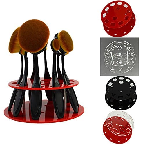 Makeup Brush Holder 10 Grids Toothbrush Oval Makeup Brushes Holder Brush Showing Rack makeup brush Drying display Stand Storage 1 Pcs Random Color