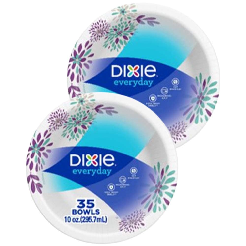 Dixie Bowls, Paisley Splash - 10 oz - 35 ct - 2 pk  DOWAN Ceramic Soup Bowls, Cereal Bowl, 22 Ounce Bowls Set, Chip Resistant, Dishwasher & Microwave Safe, Porcelain Bowls for Kitchen, White Bowls for Cereal Soup Rice Pasta Salad Oatmeal, Set of 4  Dixie Ultra Paper Bowls, 20 Ounces, 56 Count  Unbreakable Cereal Bowls 24 OZ Microwave and Dishwasher Safe BPA Free Bowl Dessert Bowls for Serving Soup, Oatmeal, Pasta and Salad [Set of 6]  KitchenAid Classic Prep Bowls with Lids, Set of 4, Empire Red