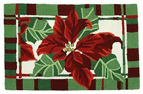 Accents Christmas Painted Poinsettias As Pictured Novelty Rug Rug Size: 1'10" x 2'10"