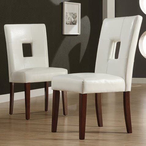 TRIBECCA home Alsace Modern White Faux Leather Upholstered Dining Room Side Chairs (Set of 2)