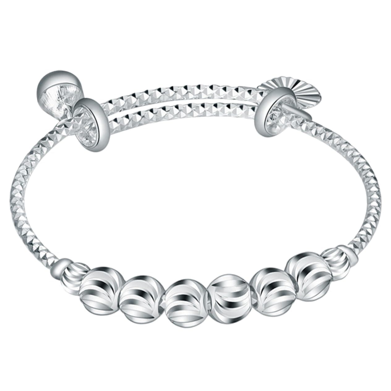 SOIMISSBaby Bracelet Baby Bangles Baby Bangle Jewelry Infant Bracelet Bracelets for Kids Bangles for Kids Toddler Jewelry Kids Bracelet Infant Bangle Copper Silver Bracelet Child The Bell