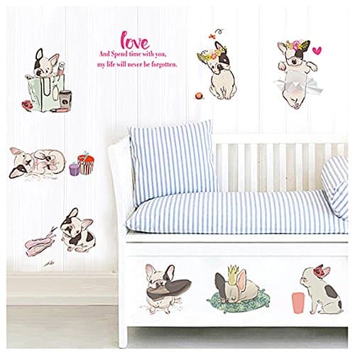 Lovely French Bulldog Wall Decor Stickers Home DIY Decoration