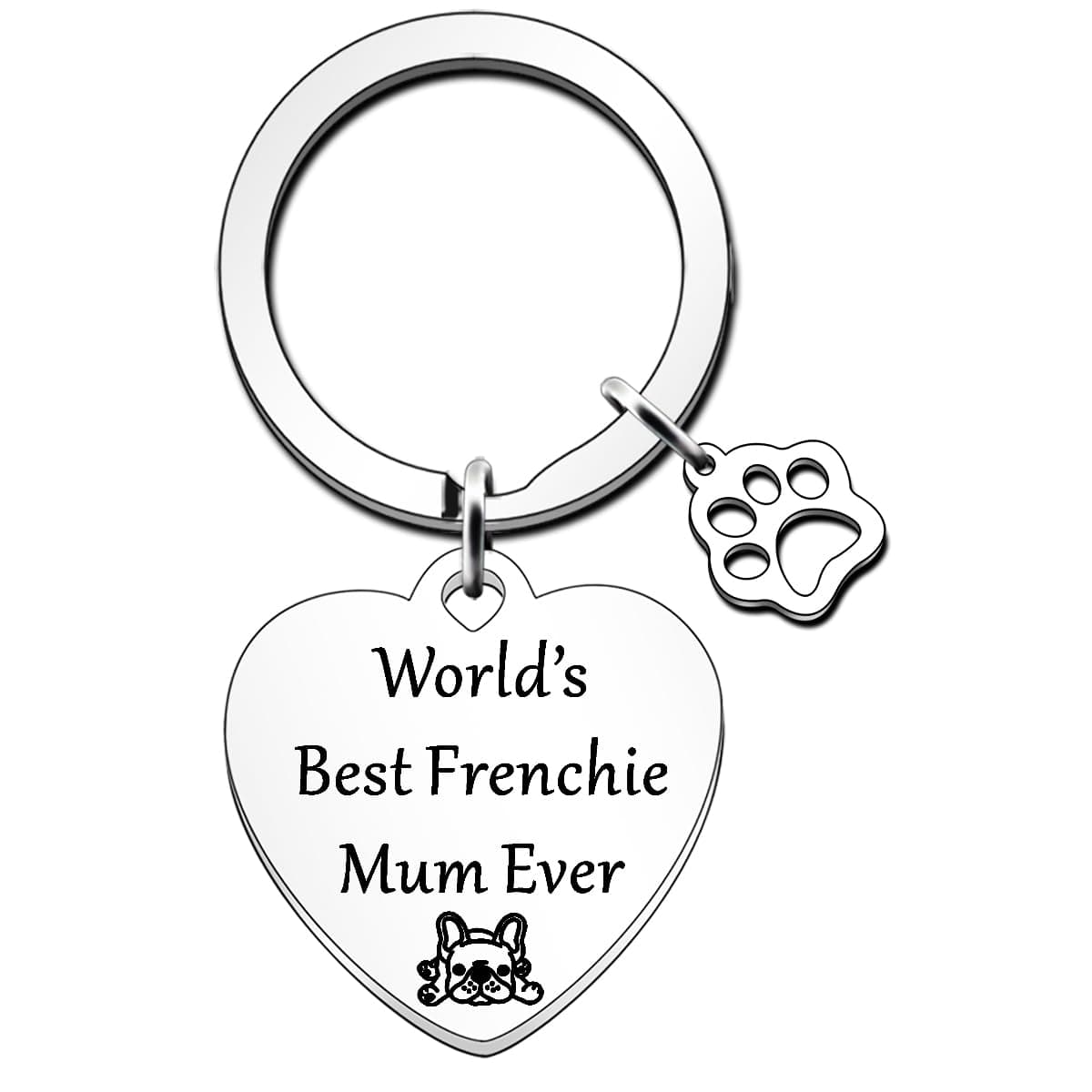 Best French Bulldog Mum Keyring Funny Frenchie Dog Lover For Women Birthday Christmas World's Best French Mum Ever