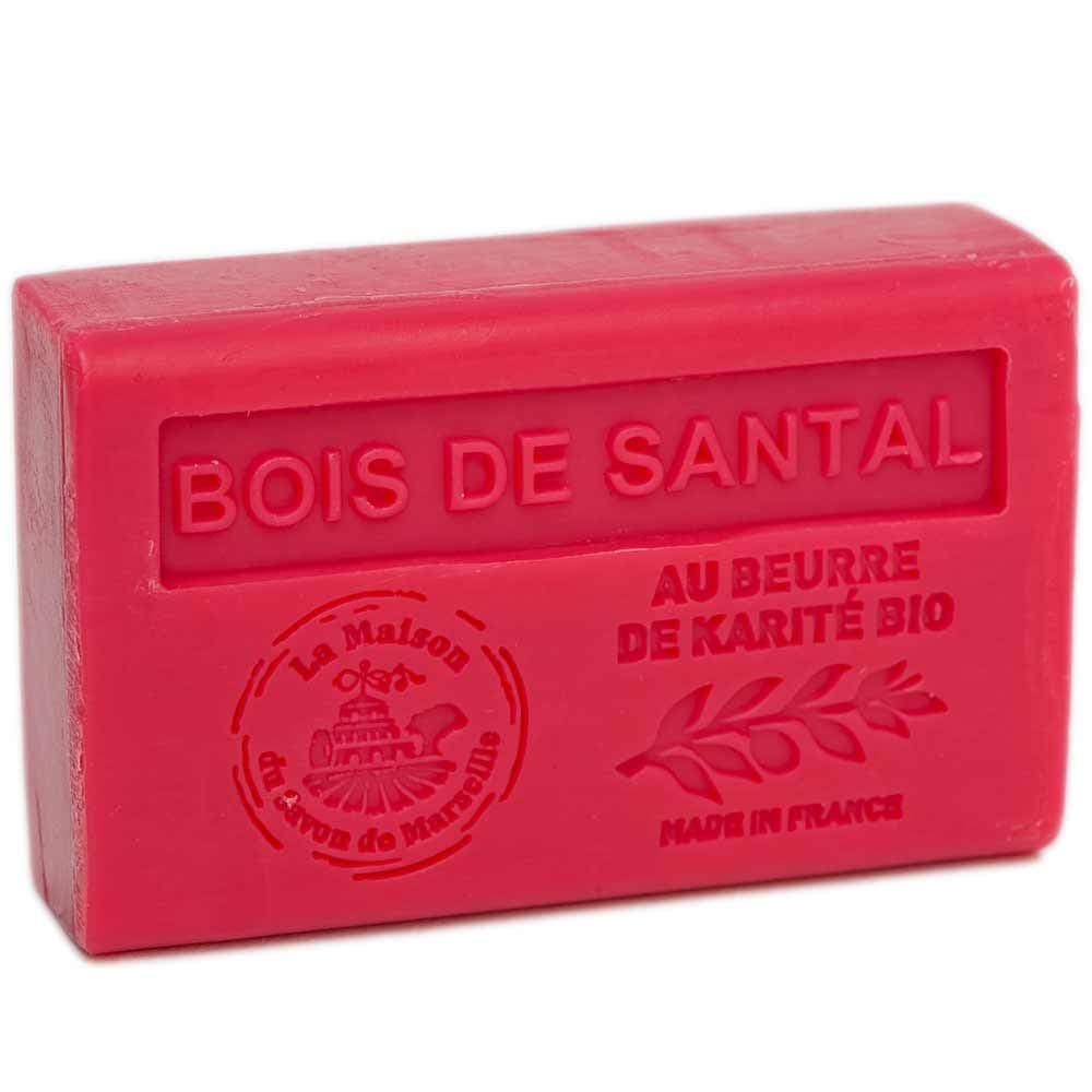 Maison Du Savon De Marseille - French Soap Made with Organic Shea Butter - Sandalwood Fragrance - 125 Gram Bar
