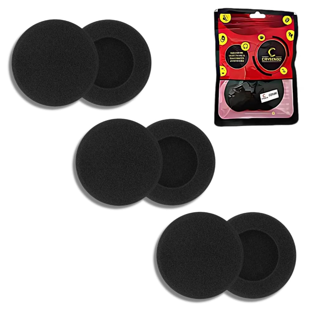 Crysendo Headphone Cushion Compatible with Logitech H600 (60mm / 6cm) | 10MM Thick Replacement Foam Sponge Ear Pads | High Density Foam Ear Muffs for Enhanced Comfort | Pack of 6 pc