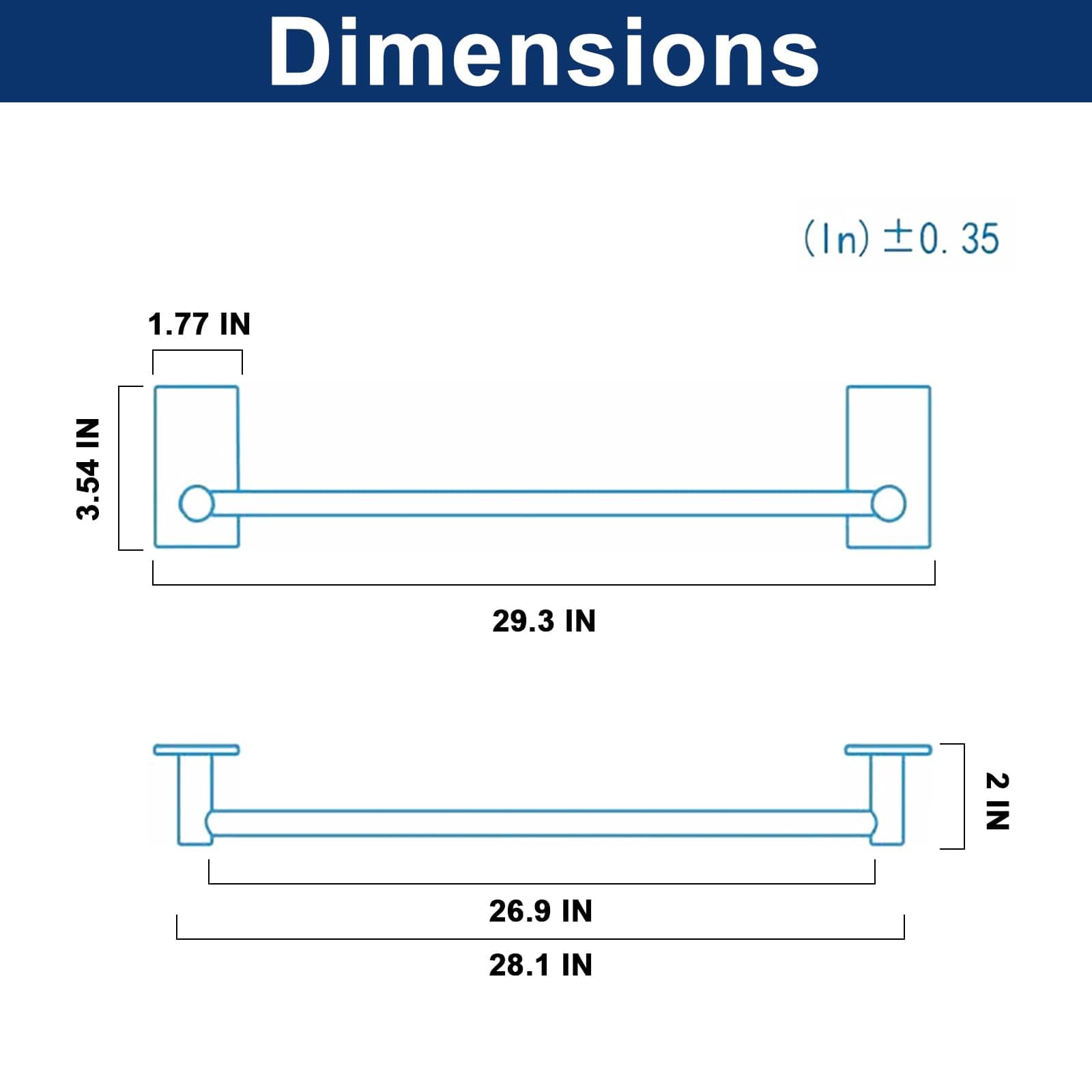 NearMoon Self Adhesive Bathroom Towel Bar- Stainless Steel Bath Wall Shelf Rack Hanging Towel Stick On Sticky Hanger Contemporary Style, NO Drilling (1 Pack, Brushed Gold, 27-Inch Towel Rack)