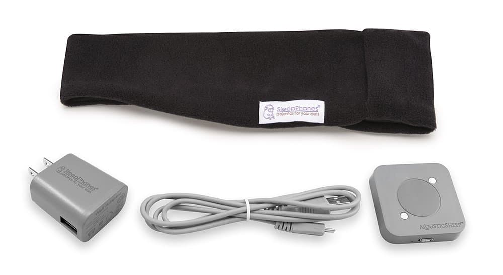 SleepPhones AcousticSheep Effortless | Bluetooth® Headphones for Sleep, Travel & More Flat Speakers | No-Fuss Rechargeable Battery | Midnight Black - Fleece Fabric (Size M)