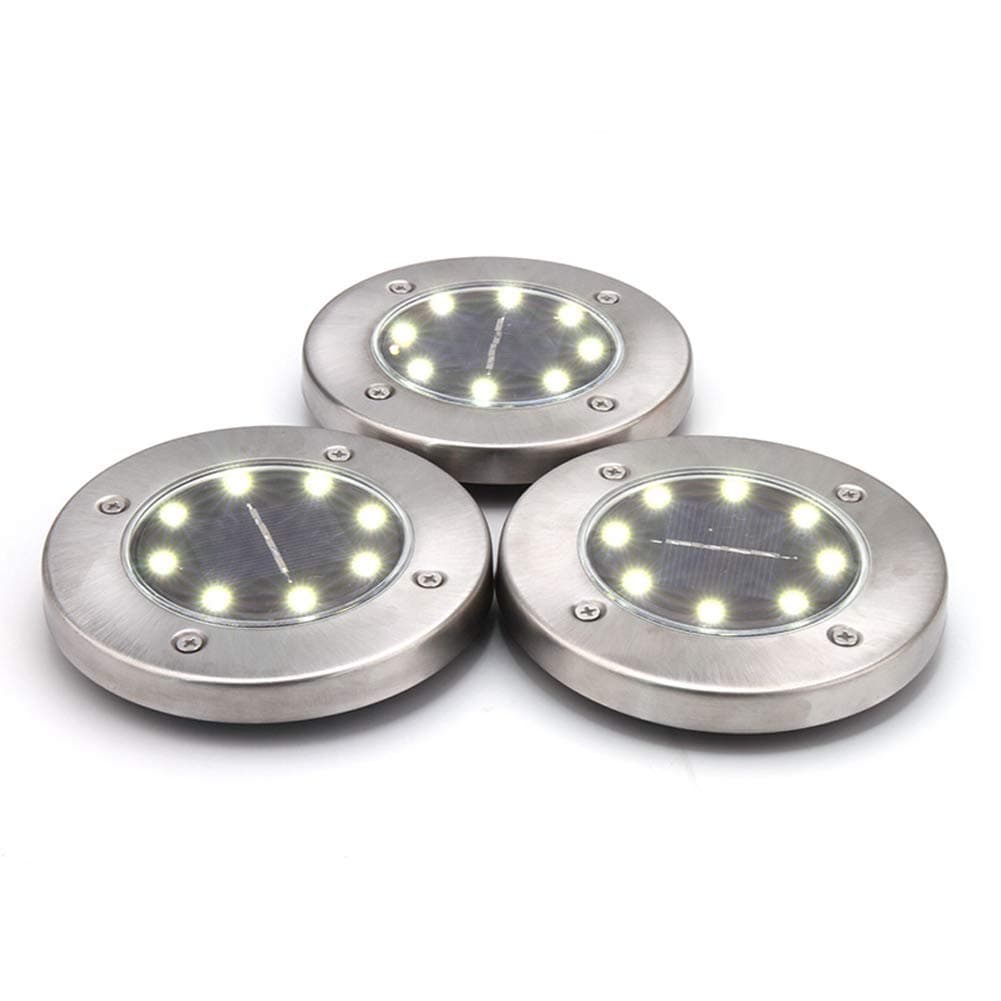 Solar Ground Lights,8 LED Garden Lights Waterproof Patio Outdoor Light with Light Sensor for Lawn,Pathway,Yard,Driveway,Step and Walkway (8 Pack White) (style2)