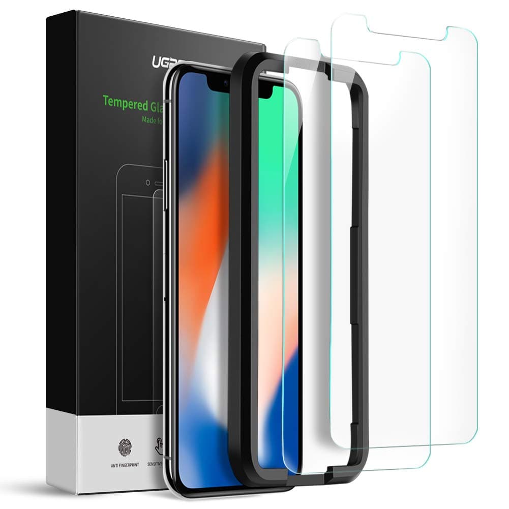 UGREEN 2 Pack for iPhone 11Pro/ X/Xs Screen Protector 3D Touch New iPhone 11 Pro/X/Xs Screen Tempered Glass for 5.8 Inch Screen Protector with Installation Tool 9H Hardness Shockproof Anti-Scratch