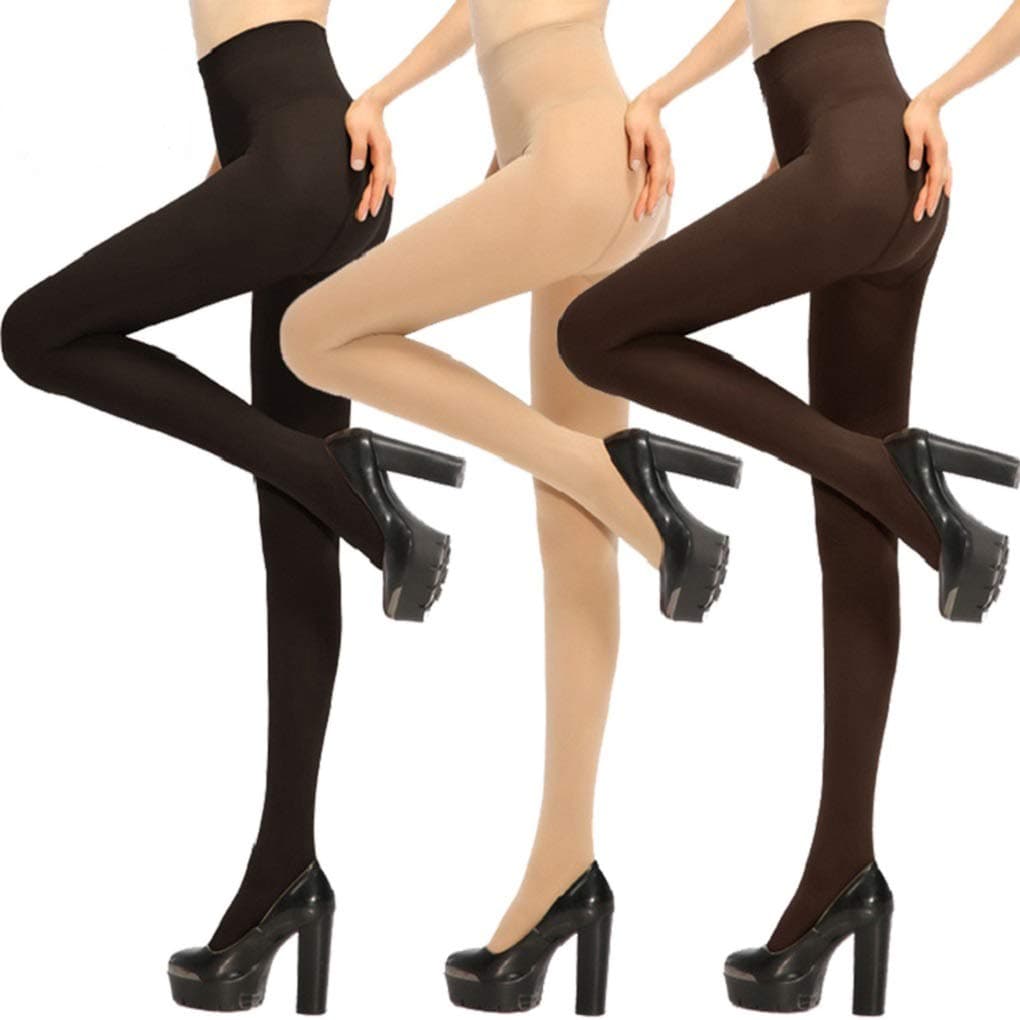 Opaque Tights For Women,Women's Plus Size Pantyhose Lady Large Super Soft Stockings Footed Control Top Run Resistant 120 Denier(KLB-SW-3Se)