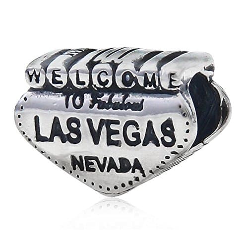 Welcome to Las Vegas Nevada Charm 925 Sterling Silver Beads for Pandora Charms Bracelet & Necklace