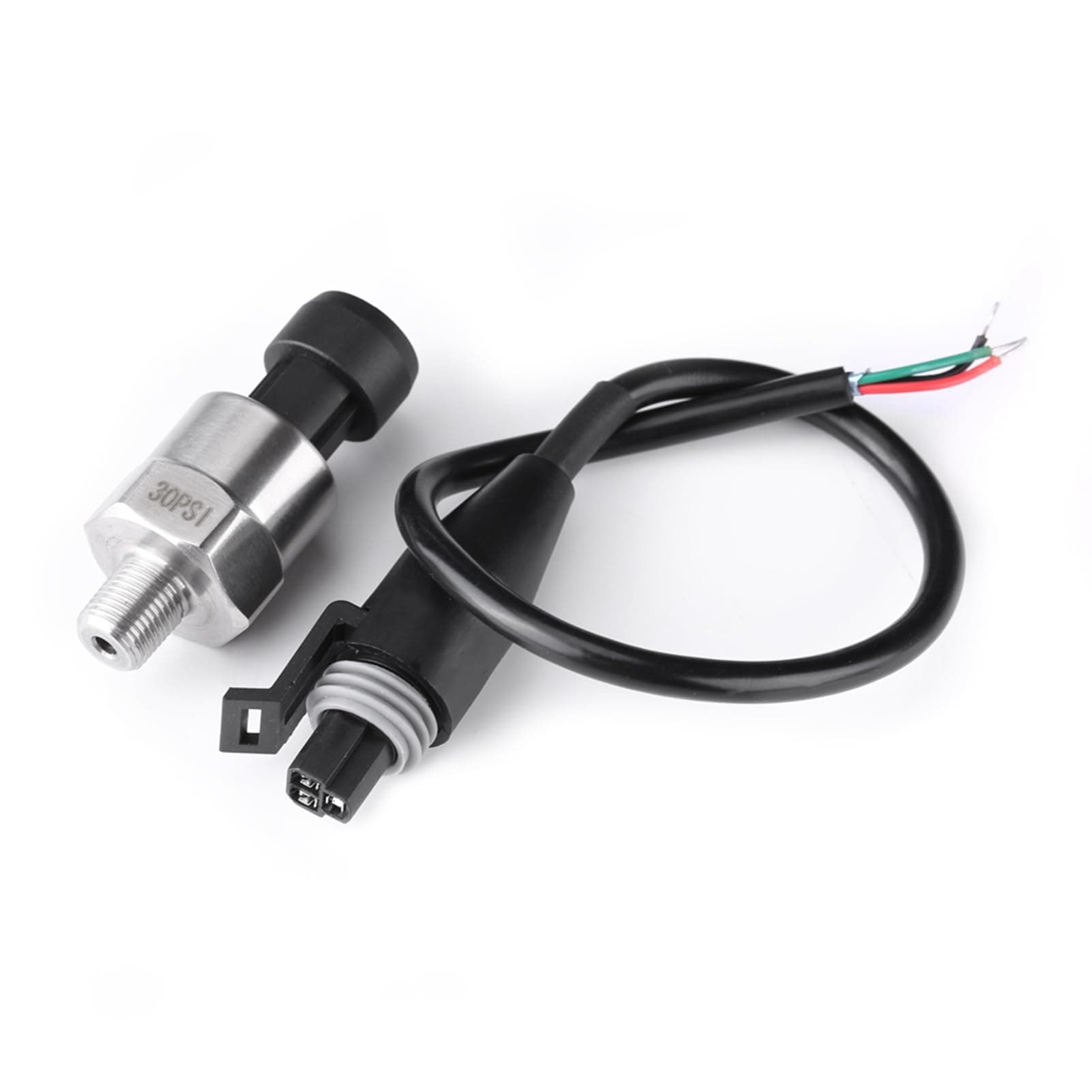 Diyeeni DC 5V Pressure Sensor 1/8 Inch NPT Threaded Pressure Transducer Sensor, Stainless Steel Pressure Sensor Transmitter Pressure Transmitter for Water, Fuel, Air(30PSI)