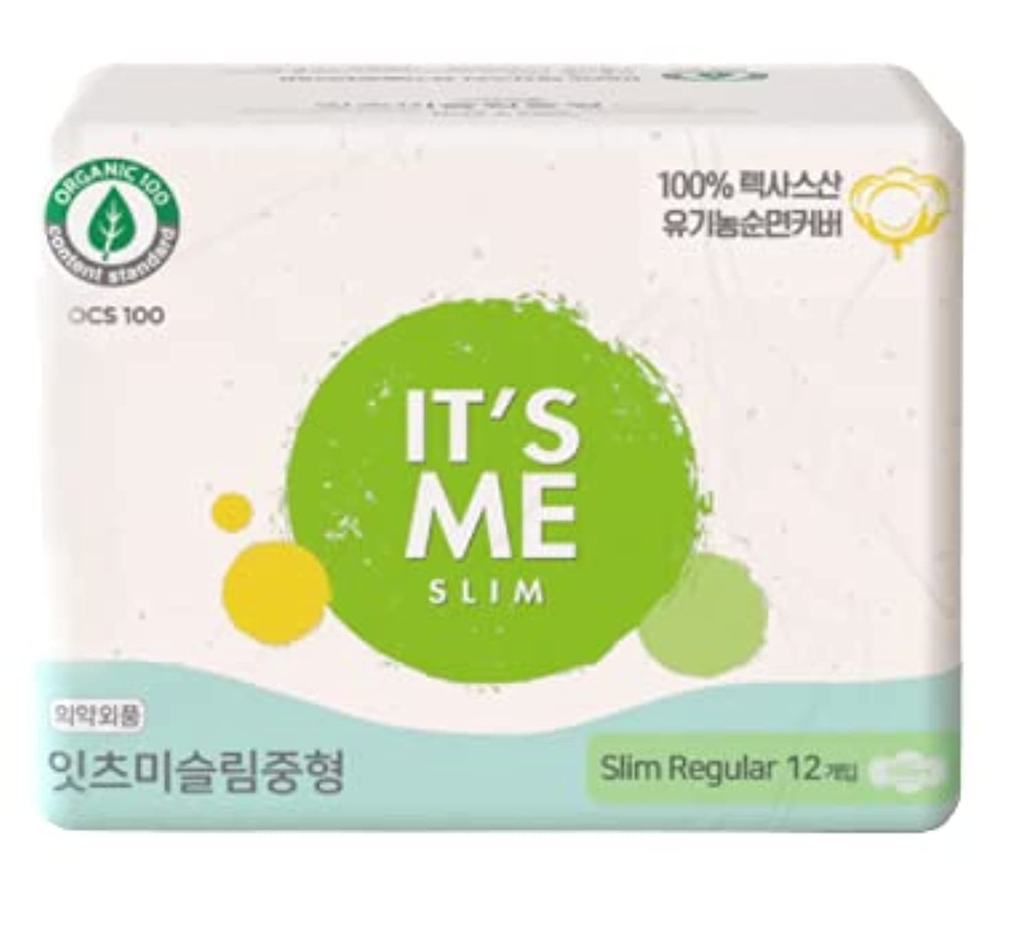 KOREAN Premium100% Certified Organic Cotton Sanitary Pads , Ultra-Absorbent and Soft Texture Sanitary Napkins for Woman.Made in Korea (Medium ,12 count)