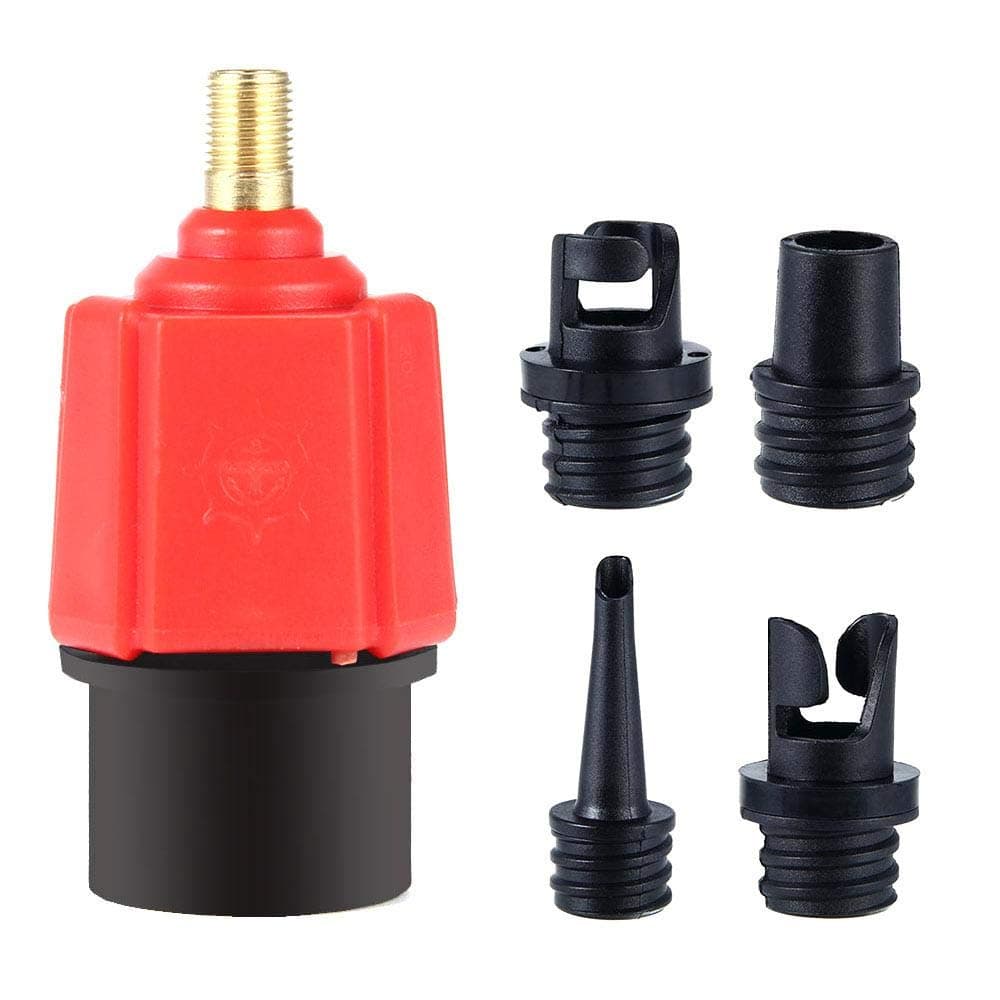 Auoker 5 Pack SUP Pump Adaptor Air Pump Converter, Strong Seal &Solid Structure, 4 Standard Conventional Air Valve Attachment for Inflatable Boat, Stand Up Paddle Board, Inflatable Bed, Etc