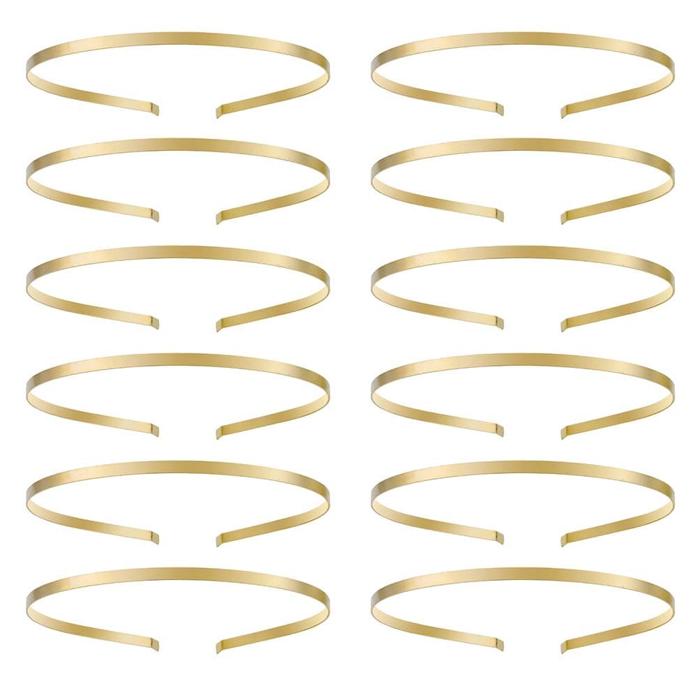 Hair Headbands for Women,No Slip Solid Metal Headband for Girl Ladies Hair Accessories Jewelry Gold Pack of 12