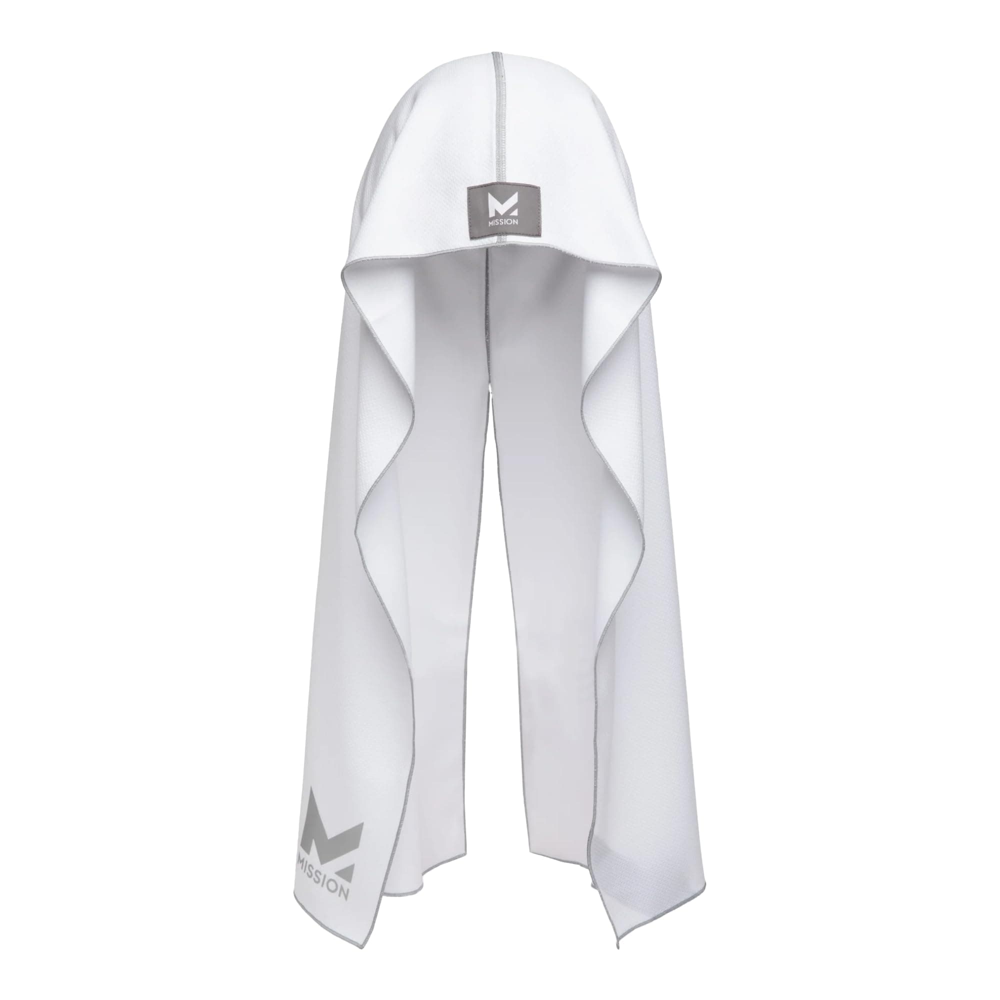 Cooling Hoodie Towel, White - Soft, Durable Microfiber - Cools Up to 2 Hours - UPF 50 Sun Protection - Machine Washable
