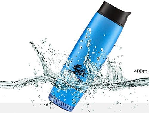 Waterproof Portable Bluetooth Speaker Thermos, Stainless Steel, Vacuum Insulated, Outdoor Speaker Tumbler. Includes FM Radio. Sports Water Bottle, Hot/Cold Cup Mug, 400mL