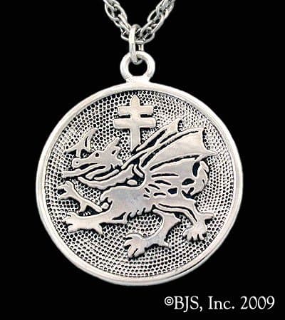Sterling Silver Vlad Dracula's Order of the Dragon Pendant