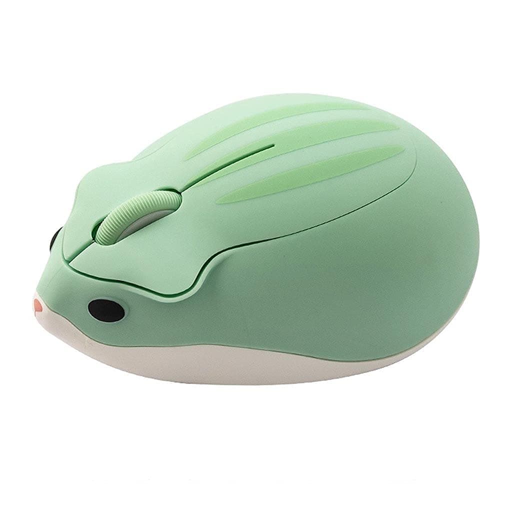 DAGUAI Mice Wireless Mouse Cute Hamster Shaped Computer Mice 1200DPI Portable USB Cordless Mouse for PC Laptop Computer Notebook (Color : Green)