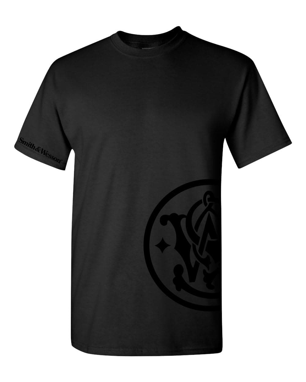 Smith & WessonOfficially Licensed Men's 100% Cotton Short Sleeve Crewneck Graphic T-Shirt, S&W Wrap-Around and Arm Logo Tee