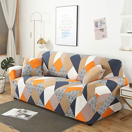 HoneiLife Spandex Fabric Stretch Couch Cover Sofa Slipcover Stylish Furniture Protector for 3 Cushion Couch,3 Seater