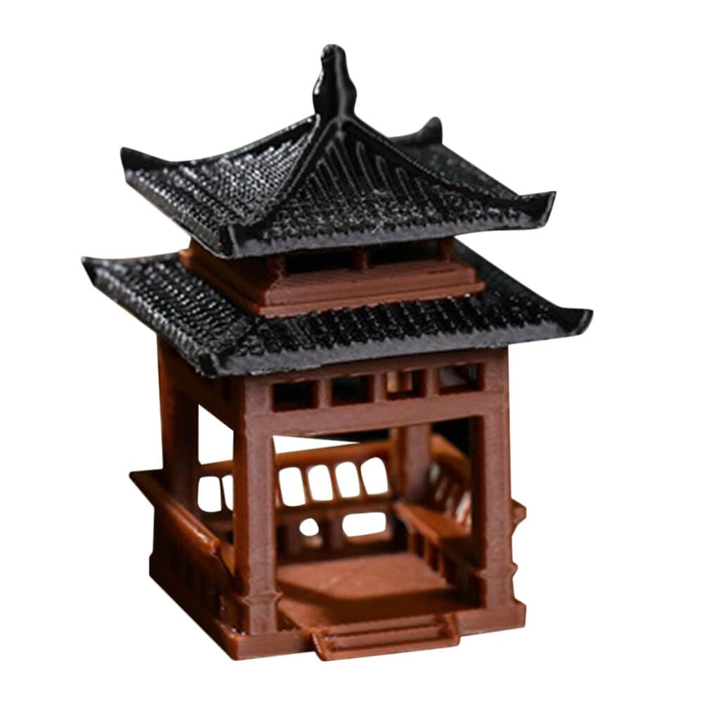 Mini Pagoda Statue Miniature Japanese Fairy Garden Pavilion Figurine for Flower Vase Micro Landscape Asian Zen Garden Home Aquarium Dollhouse Decoration