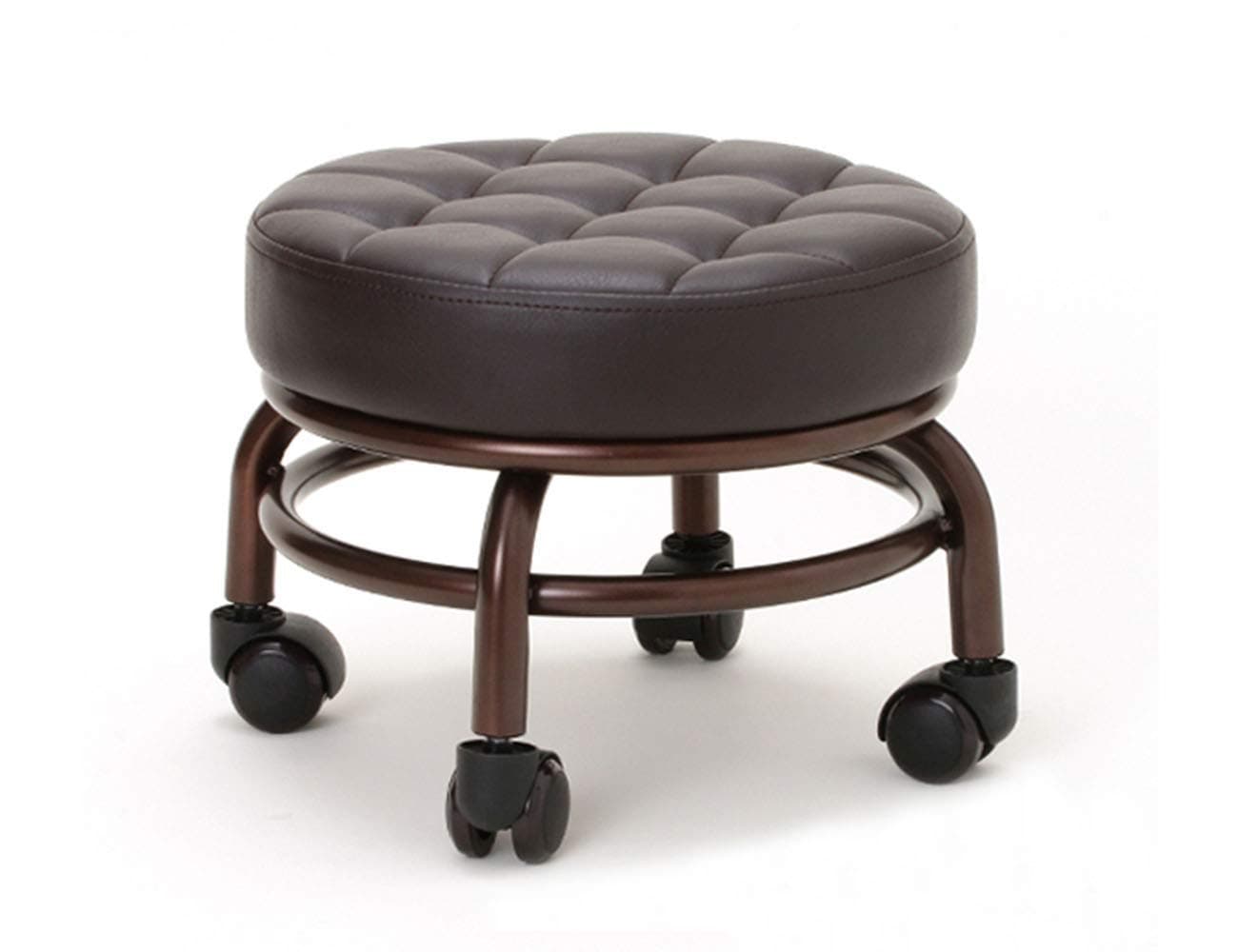 Elitzia Pedicure Foot Stool Beauty Salon SPA Foot Bath Footstool Two Colors Optional Thick Support Seat Quality Wheels ET28499 Brown Colour